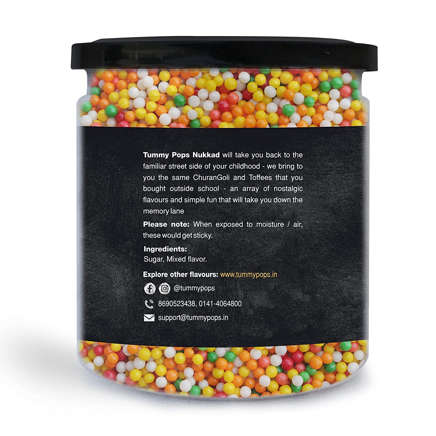 Tummy Pops Mixed Fruit Candy Balls - 300g Jar | Delicious Fruit-Flavored Hard Candy | Perfect for Parties, Gifts & Snacking