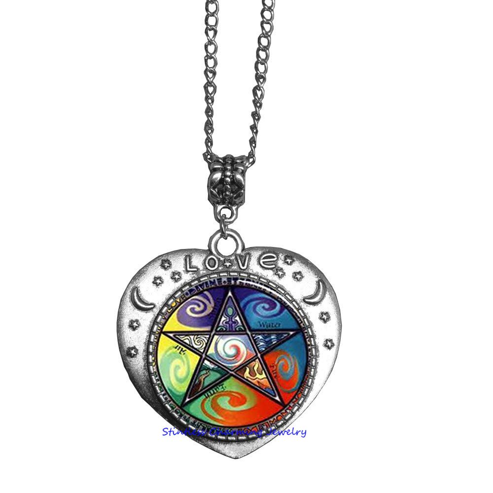 Pentagram Necklace - Wiccan Jewelry & Astrology Pendant for Women | Gothic Pagan Amulet | Perfect for Wiccan Rituals, Spiritual Protection & Witchy Fashion (JP317)
