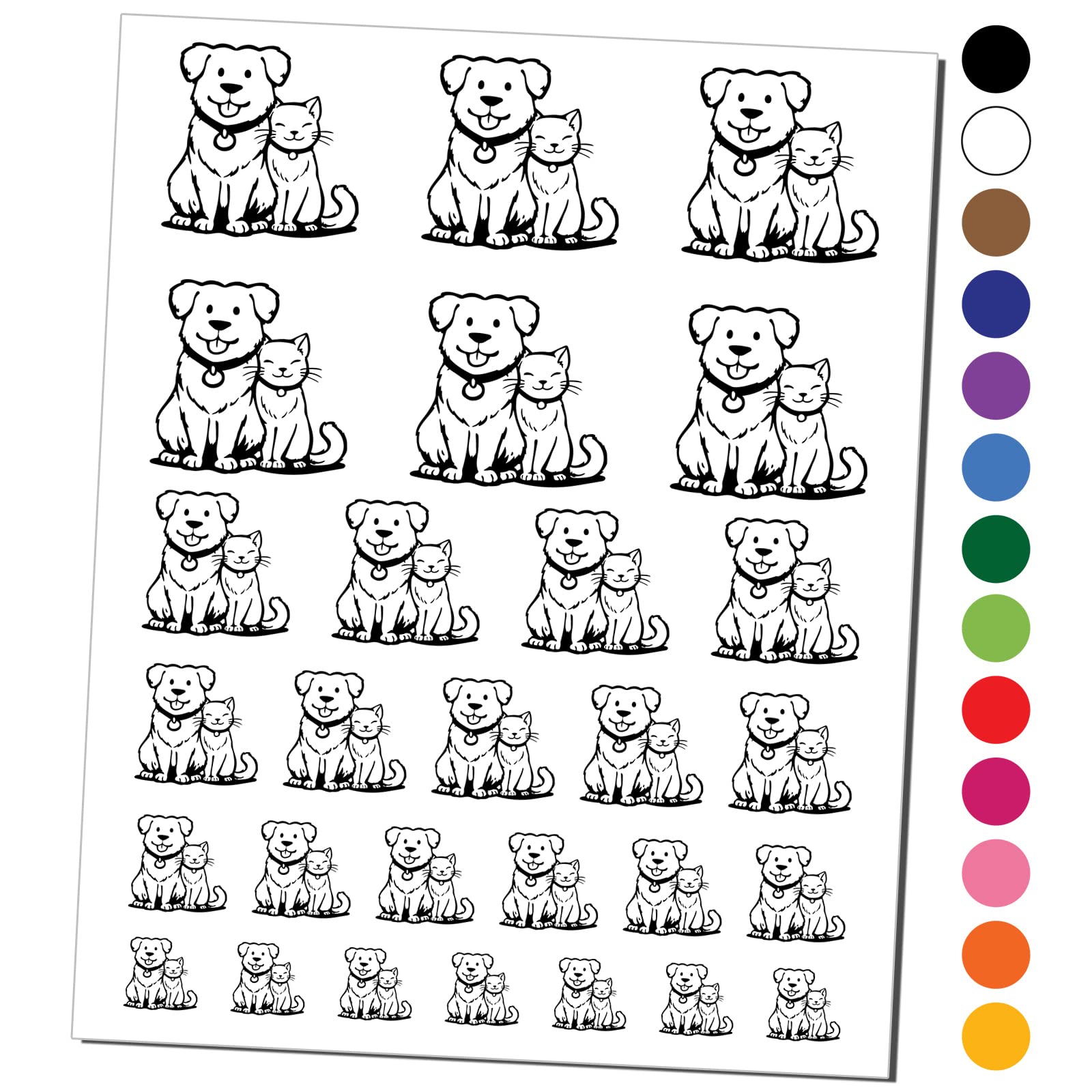 Waterproof Fake Tattoos for Dogs & Cats - Pet Lover Temporary Body Art Stickers (Black, 1 Sheet) - Perfect for Halloween Costumes, Pet Parties & Photo Shoots