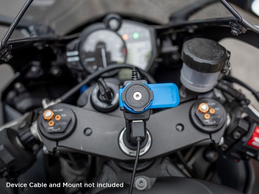 Quad Lock 360° Rotatable USB Charger - Fast Charging Accessory for Smartphones & Devices - Perfect for Cars, Bikes & Travel