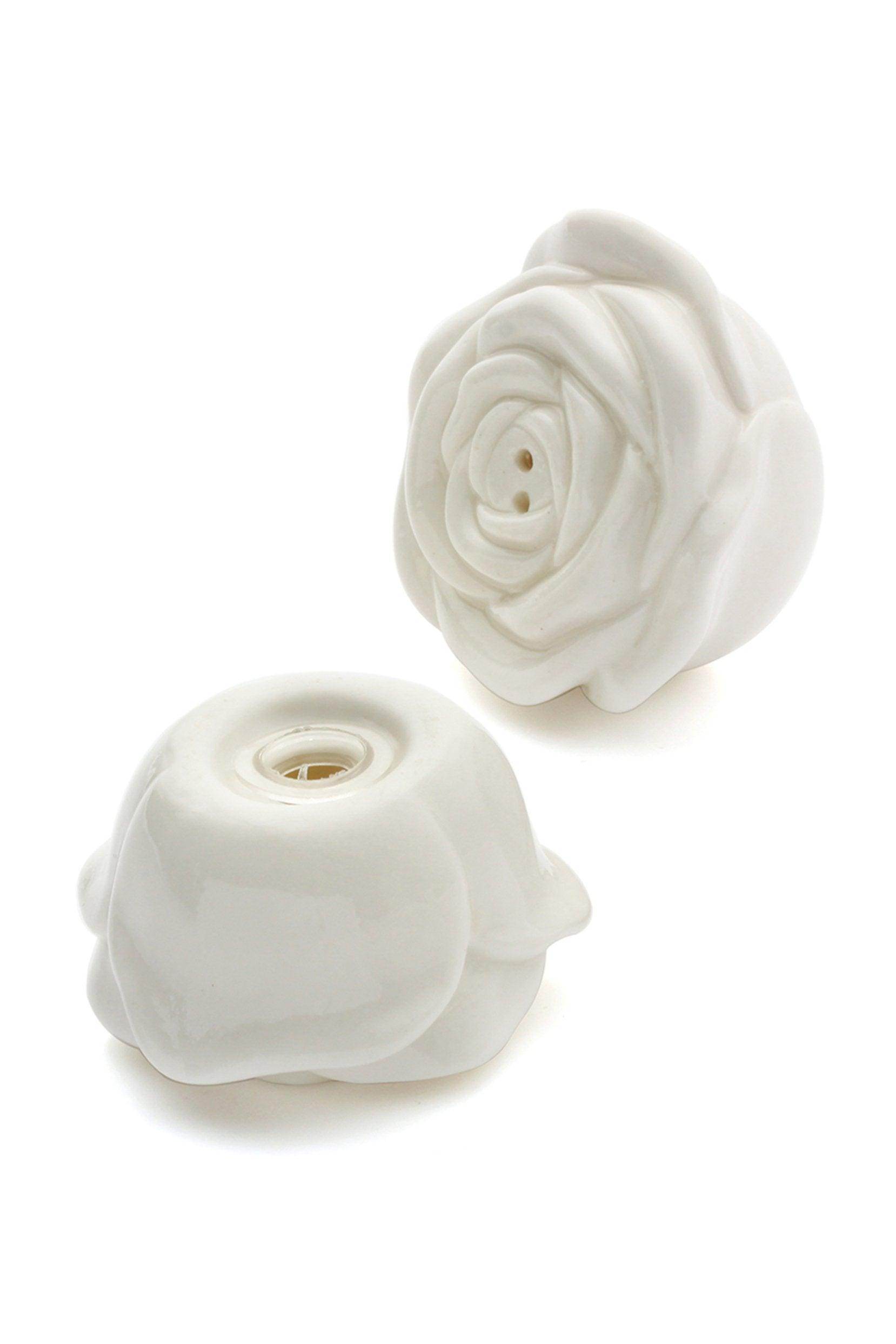 Elegant Ceramic Rose Salt and Pepper Shakers Set of 6 - In Bloom Collection CGF0183 - Perfect for Kitchen, Dining Table & Gift Giving