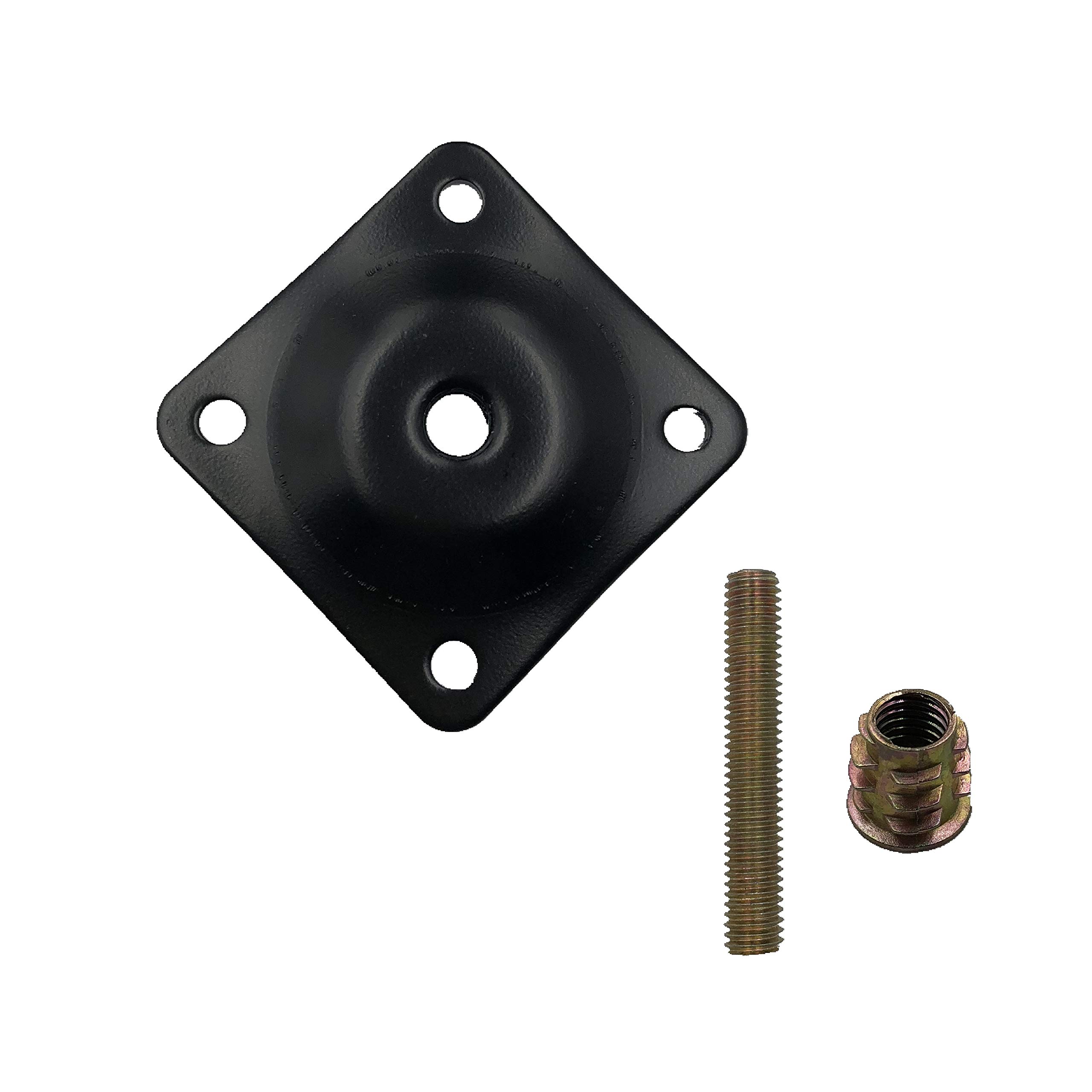 8 Sets Black Furniture Leg Mounting Plates with Hanger Bolts - Heavy Duty Sofa Leg Brackets for Couches, Chairs & Seats - Perfect for DIY Furniture Repair & Home Improvement Projects