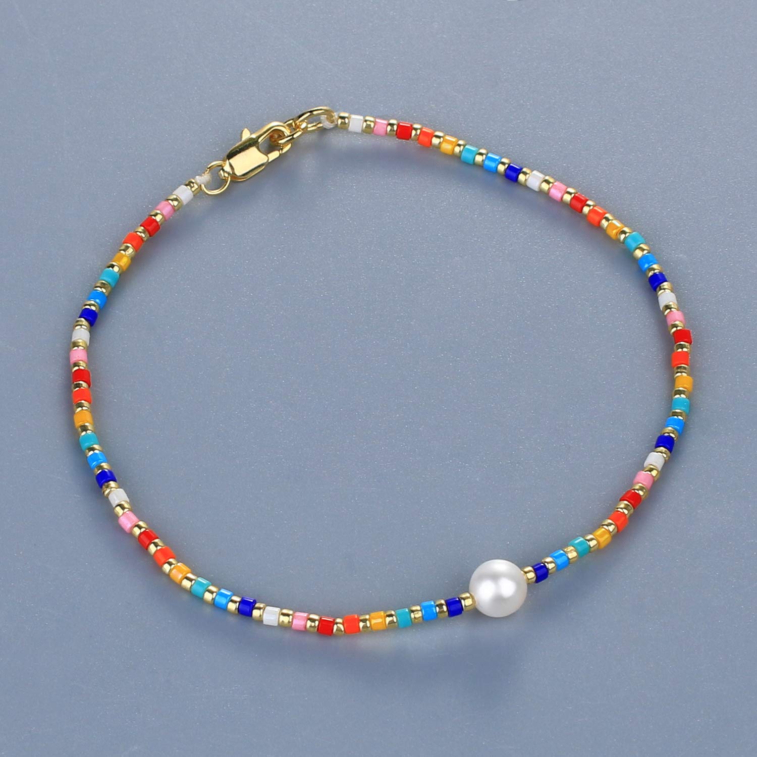 Rainbow Miyuki Beads Bracelet - Handmade Beaded Wrap Bracelet with Charm Pearls for Women | Boho Chic Jewelry Gift for Birthday, Party & Everyday Wear