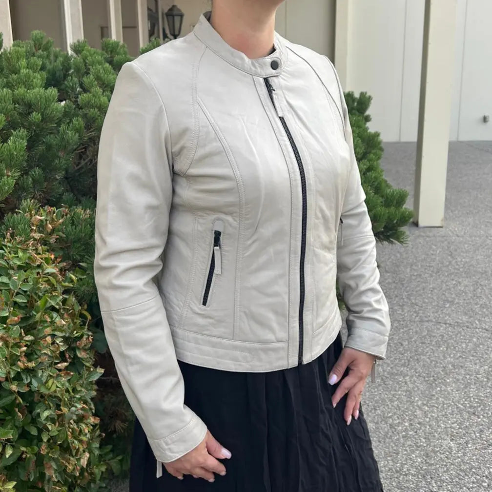 Vintage Women's Lamb Leather Jacket - Soft & Stylish Biker Jacket for Casual Wear & Night Out | Perfect for Fall & Winter Fashion