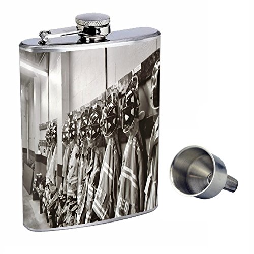 8oz Stainless Steel Firefighter Themed Whiskey Flask with Free Funnel - Perfect for Outdoor Adventures, Camping, and Gifts