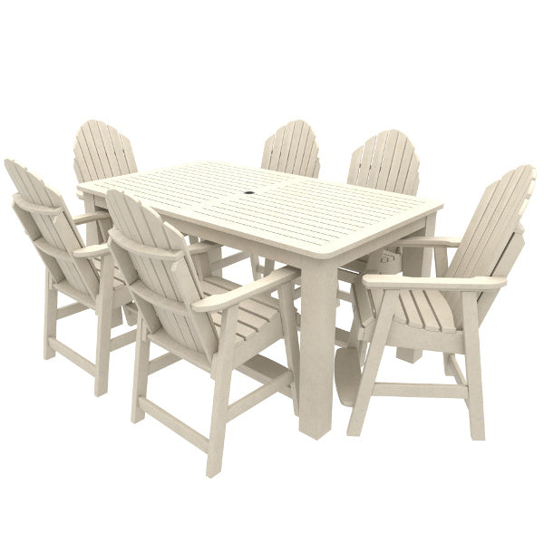 Muskoka 7-Piece Counter Bistro Dining Set - Patio Bar Height Table & Stools for Outdoor Entertaining & Small Space Dining