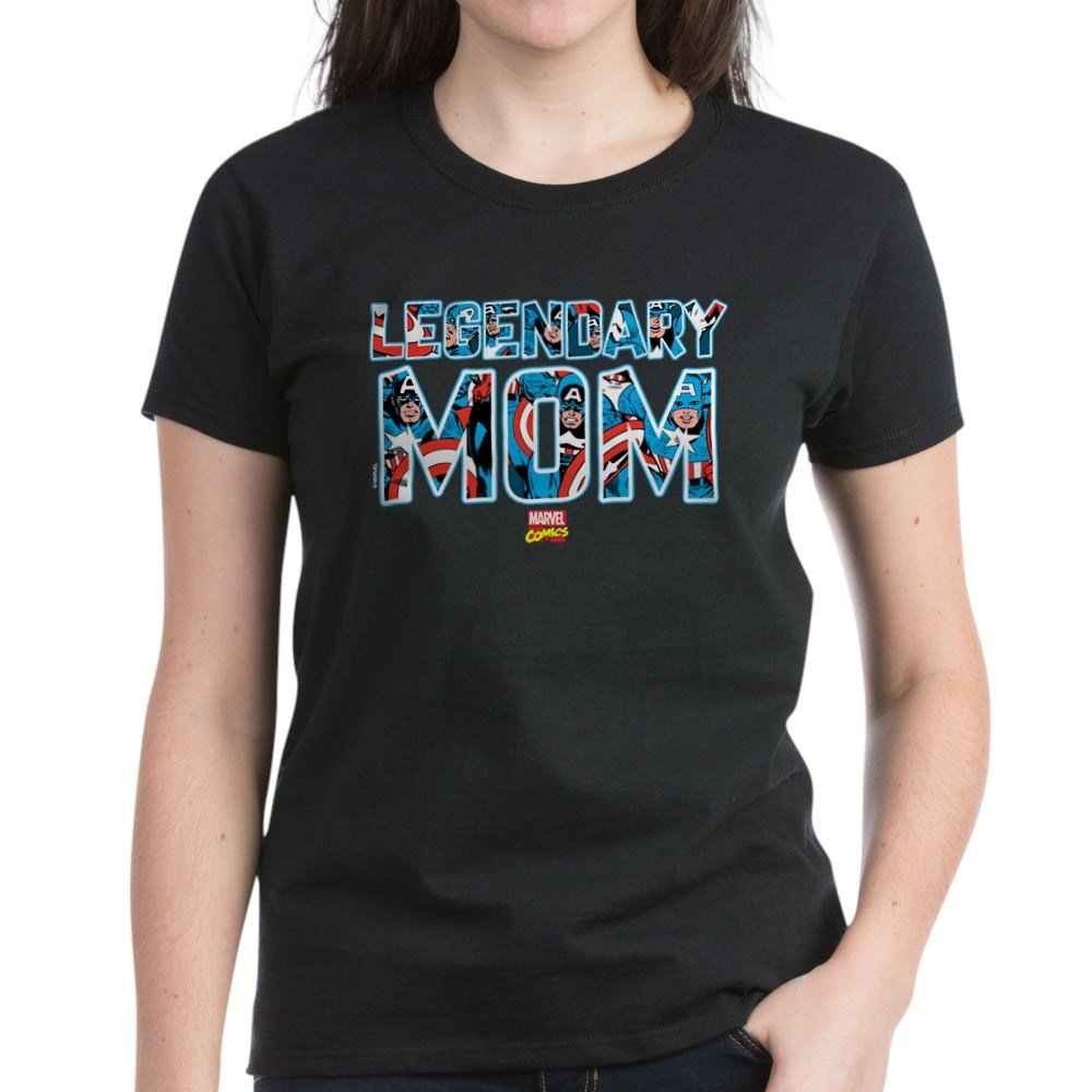 Captain America Mom Women's Classic Cotton T-Shirt - Superhero Graphic Tee for Marvel Fans - Perfect for Mother's Day, Birthday Gifts & Casual Wear