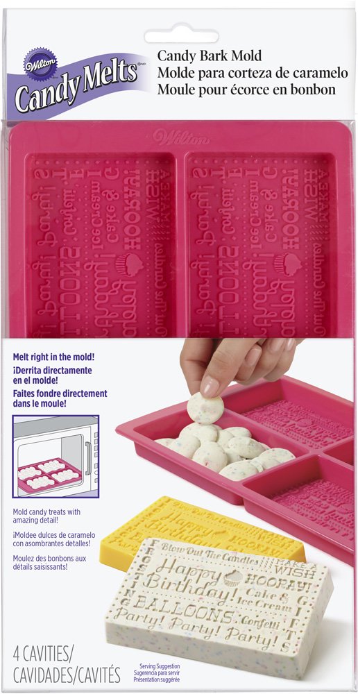 Wilton Birthday Bark Silicone Candy Mold - Pink | DIY Chocolate & Candy Making Mold for Birthday Parties, Baby Showers & Holiday Treats