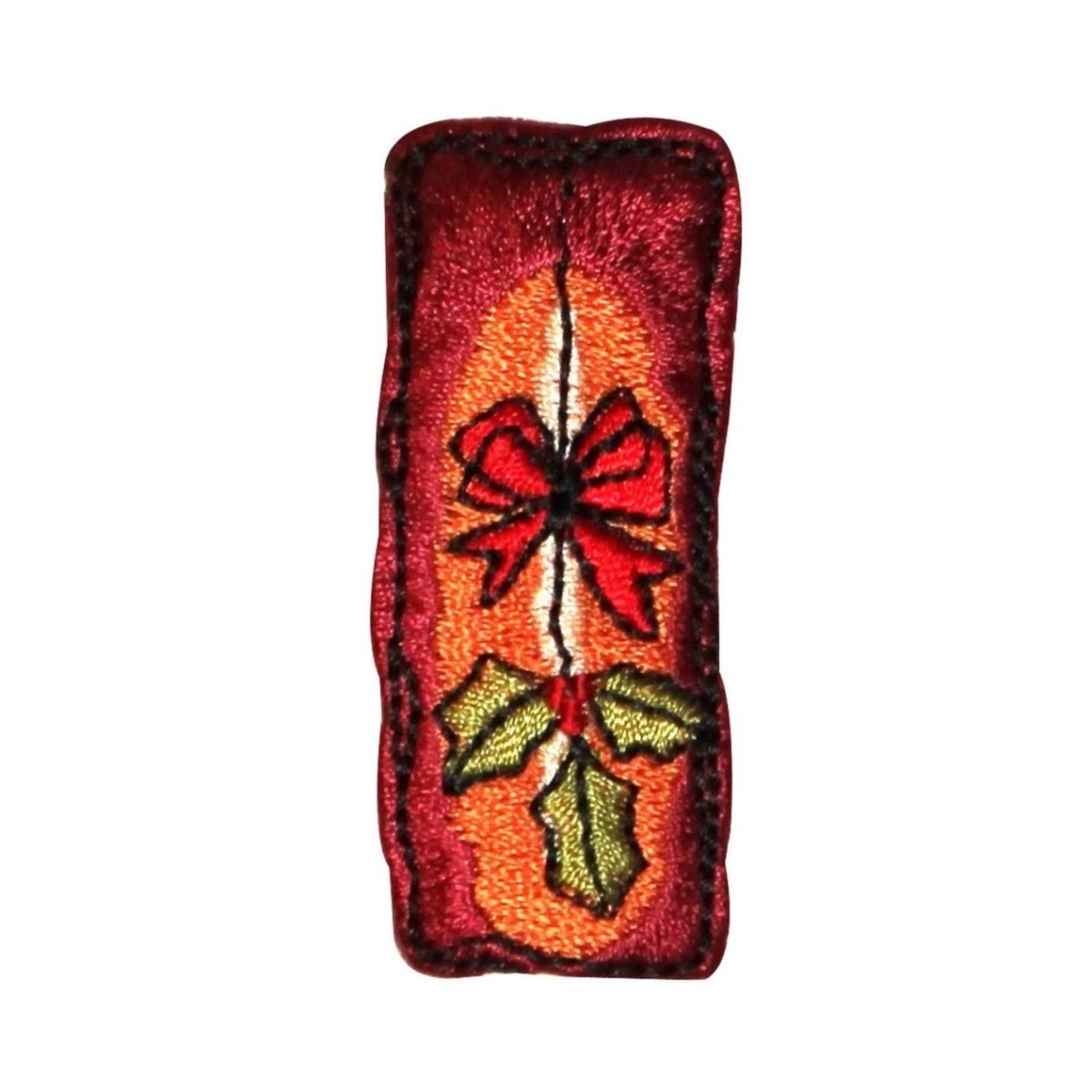 Christmas Holly Embroidered Iron On Applique Patch - Hanging Mistletoe for DIY Holiday Decor, Costumes & Gift Wrapping (ID 8182)