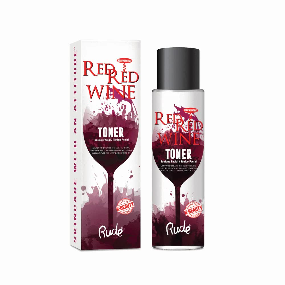 Rude - Red Red Wine Toner for Glowing Skin | Alcohol-Free Pore Minimizer & Hydrating Facial Toner | Perfect for Daily Skincare Routine & Acne-Prone Skin