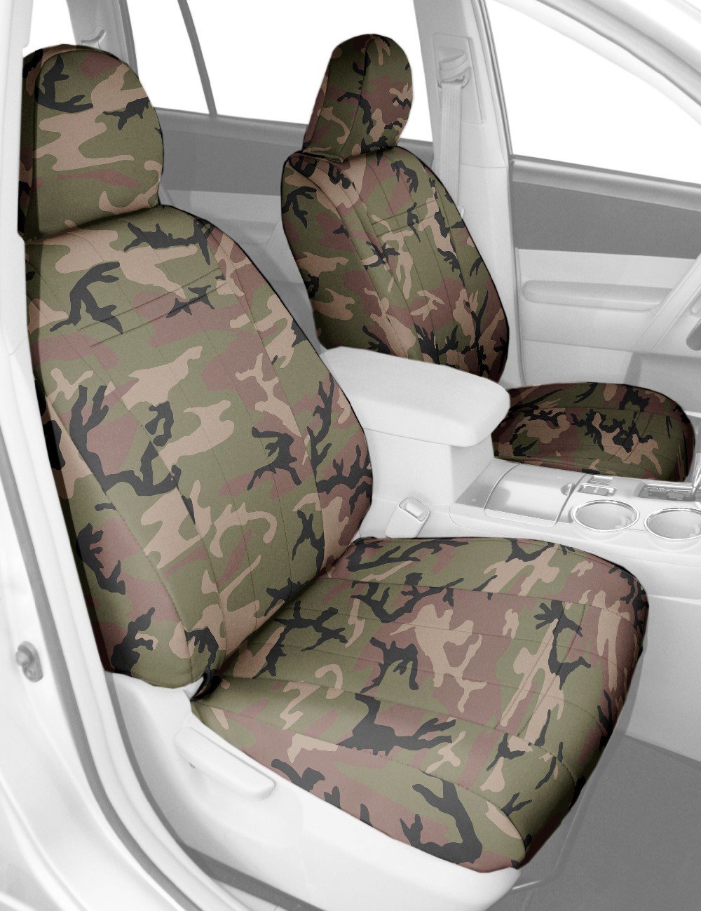 CalTrend Camouflage Seat Covers for 2014-2015 Ford Explorer - Center Bucket Seats with Retro Insert & Trim | Durable Car Accessories for Off-Roading & Outdoor Adventures