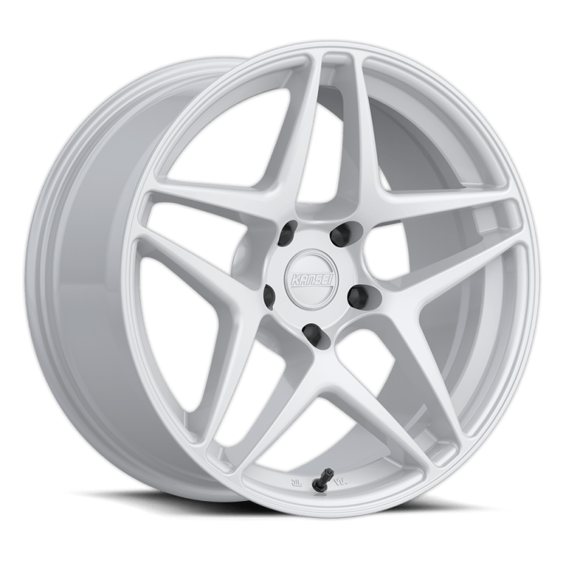 Kansei K15W Astro 18x9.5 Inch Gloss White Wheels - 5x100 Bolt Pattern, 35mm Offset, 73.1mm Bore - Perfect for JDM Imports, Tuner Cars & Street Performance Vehicles