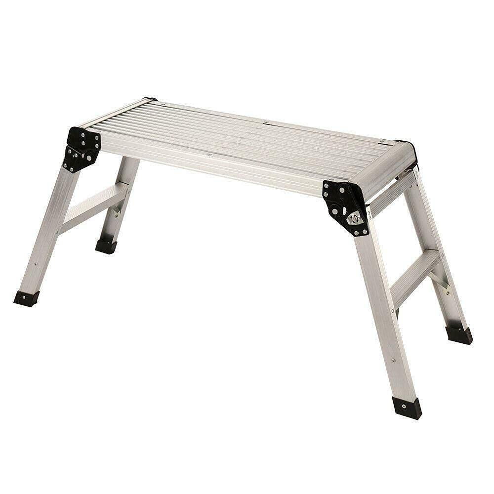 Aluminum Folding Step Stool - Non-Slip Portable Work Platform Ladder for Home, Kitchen, Garage & Workshop | Collapsible Multi-Purpose Step Ladder for Adults