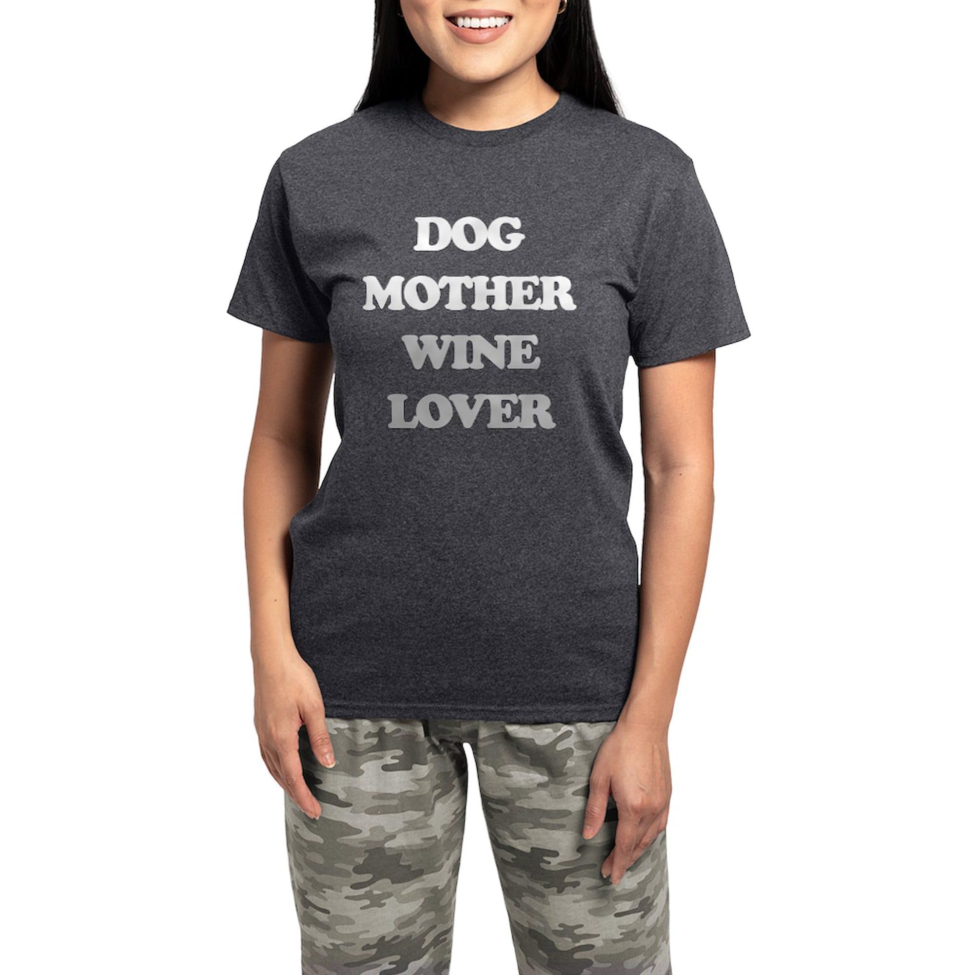 Dog Mom Wine Lover Pajama Set - Women's Charcoal Novelty Sleepwear for Dog Lovers | Cozy Lounge & Gift for Wine Enthusiasts