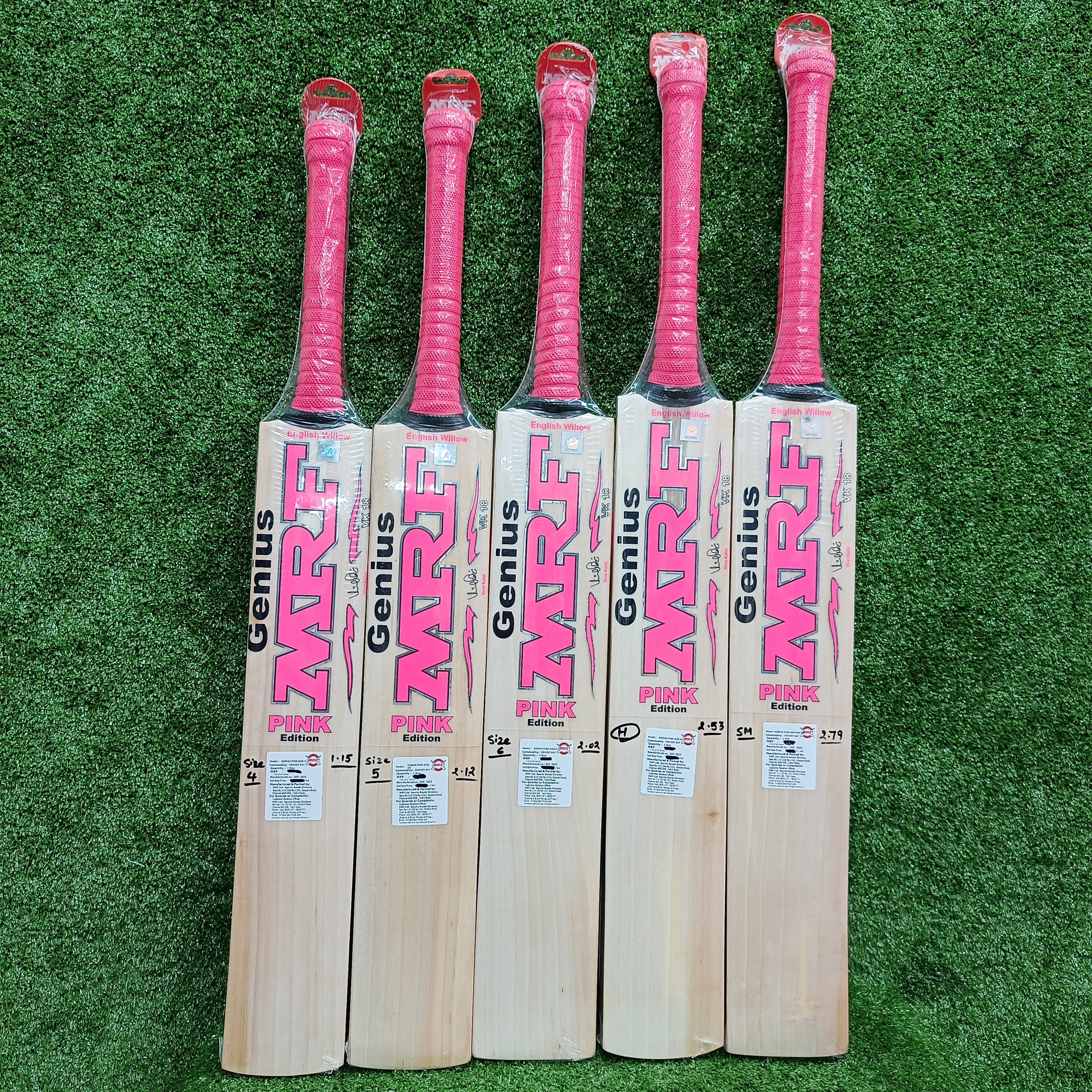 MRF Pink Edition Junior/Youth English Willow Cricket Bat - Lightweight & Durable for Kids & Teens - Perfect for Practice, Matches & Training Sessions