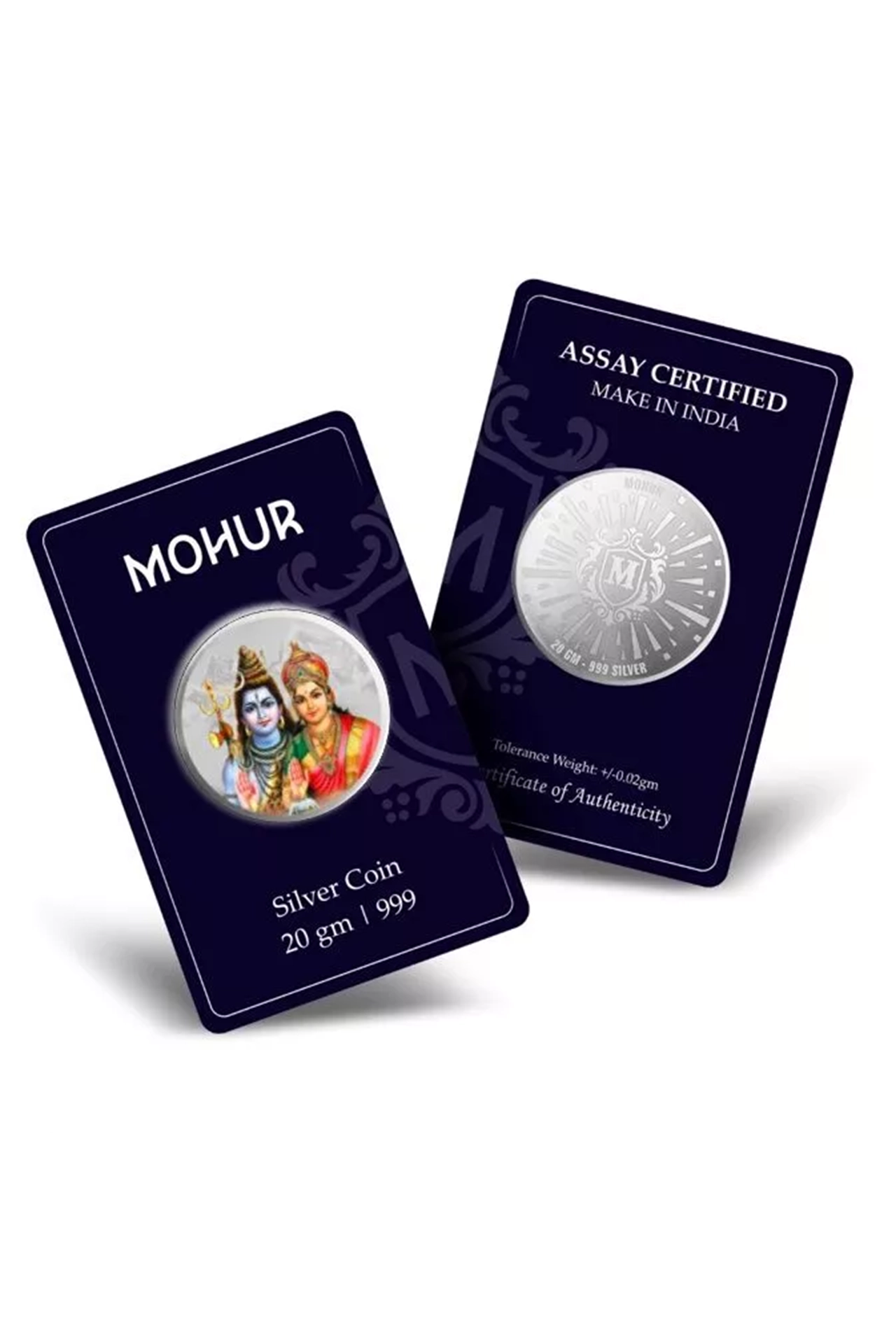 999 Pure Silver Shiv Parwati Ji Coins (Design 31) - Authentic Hindu Religious Collectible for Pooja, Meditation & Home Altar Decor