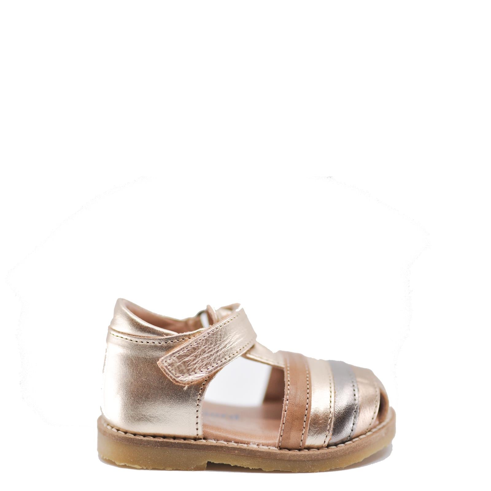 Petit Nord Gold Baby Sandals for Girls & Boys - Soft Leather First Walkers - Comfortable & Stylish Infant Shoes for Special Occasions, Parties & Everyday Wear