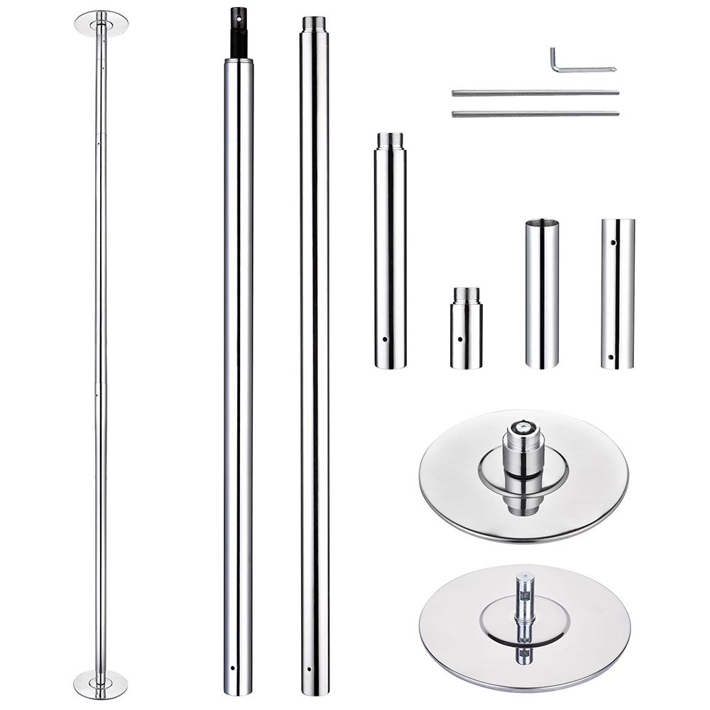 TheLAShop 45mm Portable Spinning Static Dance Pole - Removable for Home, Studio & Fitness Training | Perfect for Pole Dancing, Exercise & Dance Practice