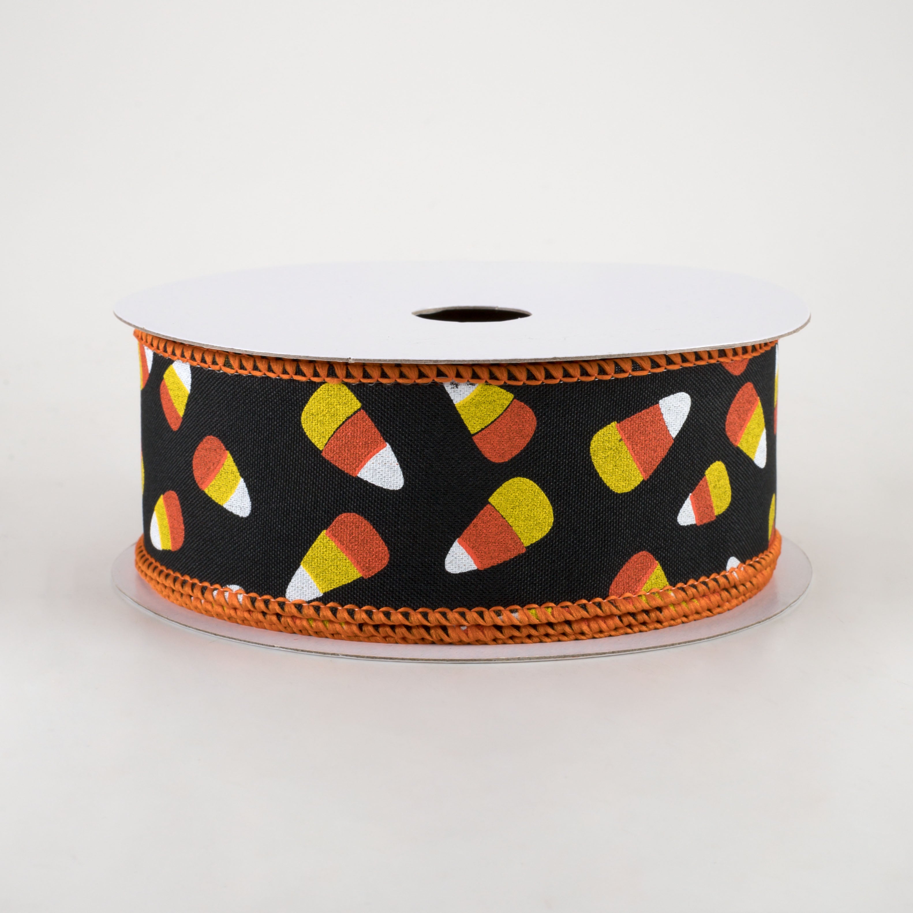 1.5 Inch Mini Candy Corn Ribbon - Black Halloween Decorations (10 Yards) for Gift Wrapping, Party Favors & DIY Crafts