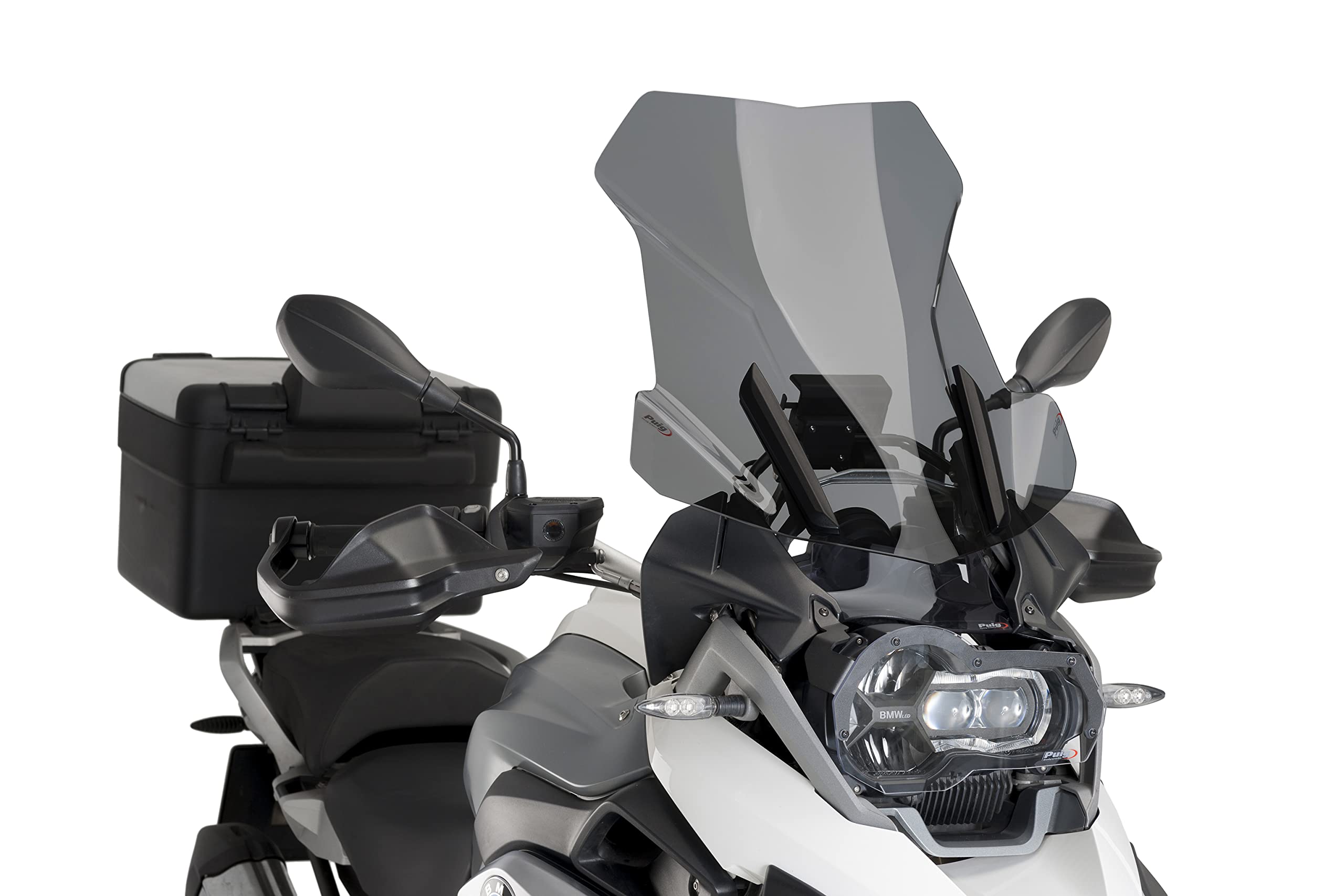 Puig 6486F Dark Smoke Motorcycle Windshield - Universal Fit for Touring Bikes, Reduces Wind Noise & Fatigue (Perfect for Long Rides & Highway Cruising)