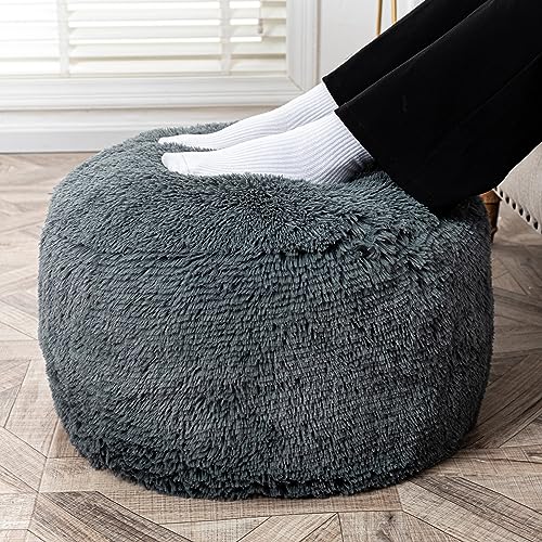 Dark Gray Pouf Cover No Filler