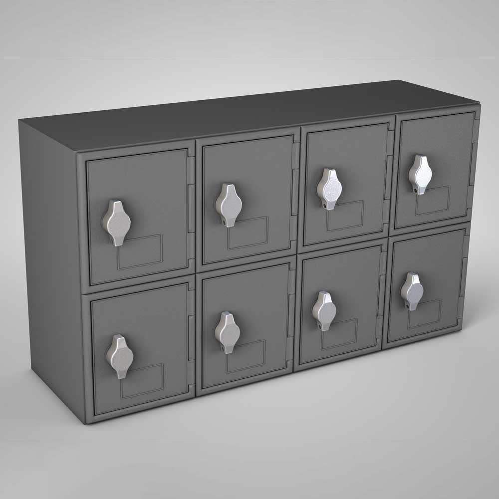 Secure Black/Gray Cell Phone Locker with Hasp Lock - Ideal for Schools, Gyms & Offices - Durable Mobile Device Storage Solution