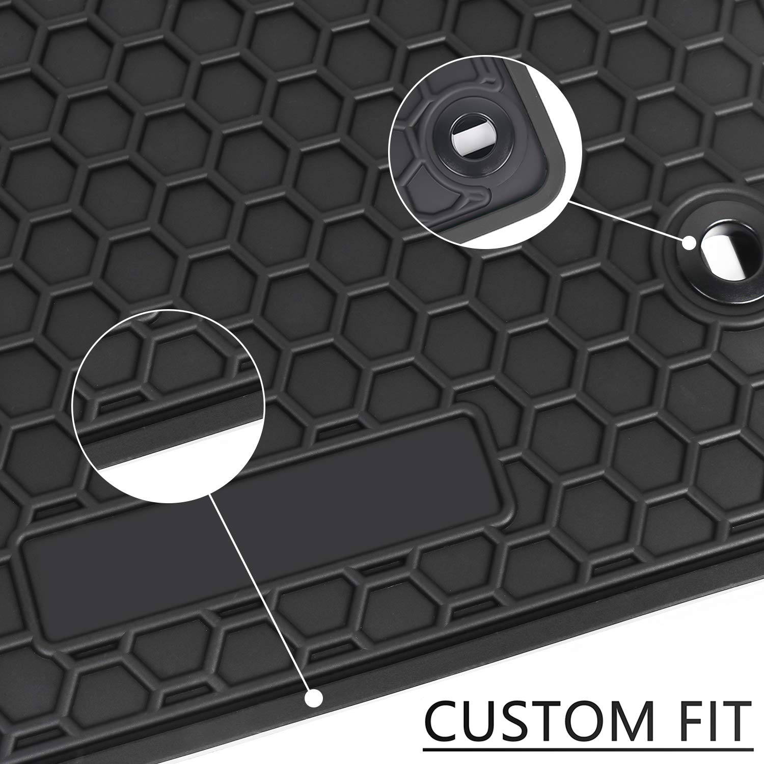 Premium Custom Fit Car Floor Mats for Honda Fit 2015-2020 - All Weather Heavy Duty Rubber Floor Liners Set (4-Piece) - Black Odorless Protection - Perfect for Daily Commute, Road Trips & Winter Driving