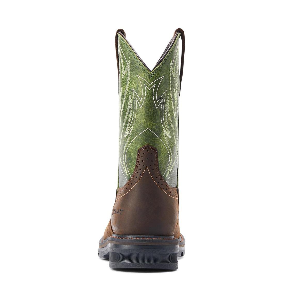 Sierra Shock Shield Steel Toe Work Boots for Men - Dark Brown Safety Shoes for Construction, Warehouse & Outdoor Work