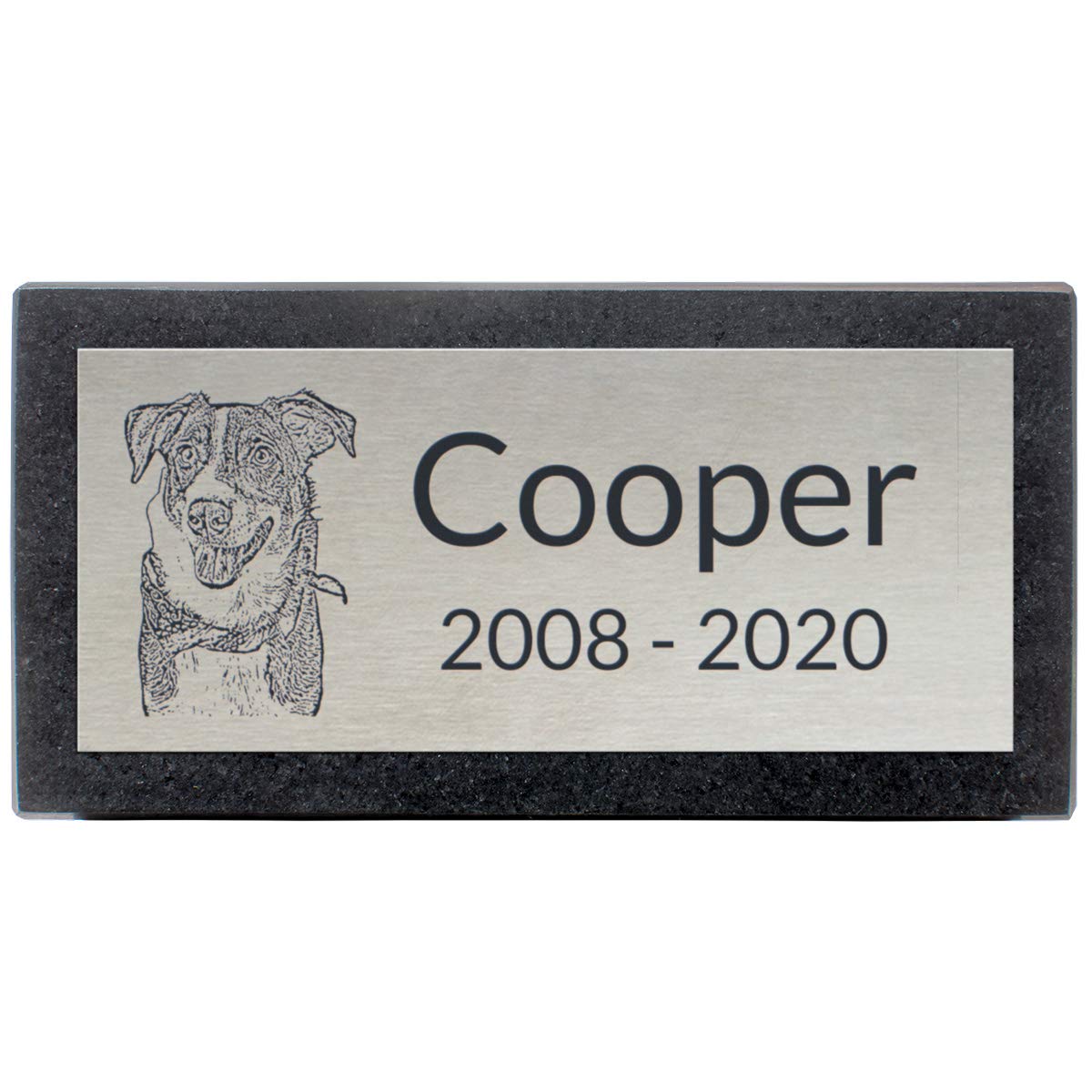 Premium Stainless Steel & Granite Memorial Headstone - Custom Engraved Grave Marker for Loved Ones, Pets (Dogs, Cats) - 8