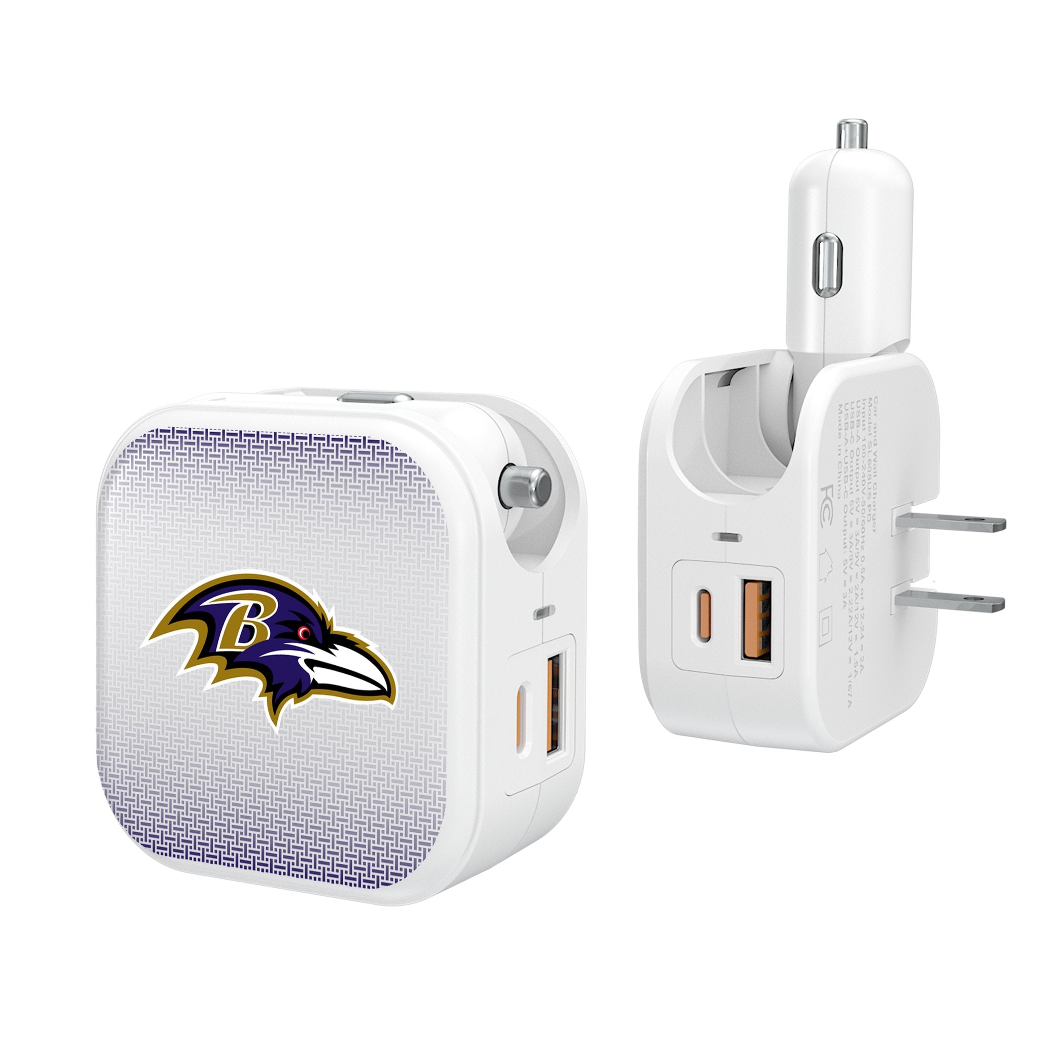 Baltimore Ravens 2-in-1 USB Charger - Fast Charging Cable for iPhone & Android - Perfect for Home, Office & Travel