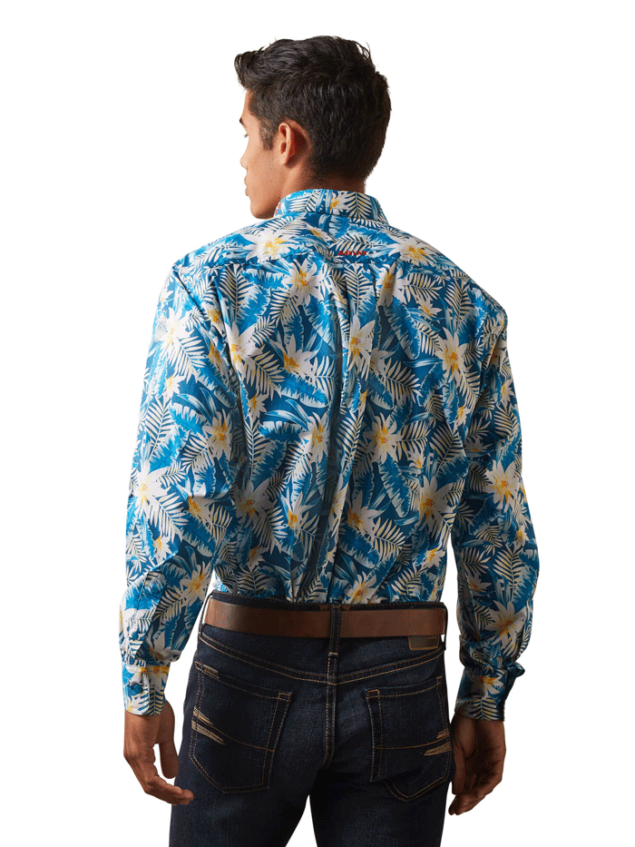 Ariat Men's Team Spencer Classic Fit Shirt - Lyons Blue | Western Work Shirt for Ranch, Rodeo & Casual Wear