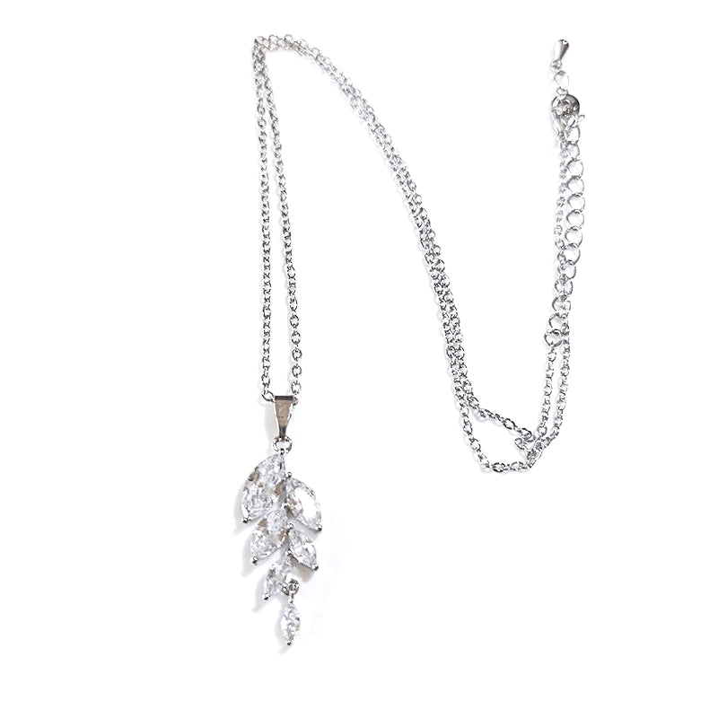 Elegant Crystal Drop Necklace for Brides - A7339 | Perfect for Weddings, Prom & Special Occasions