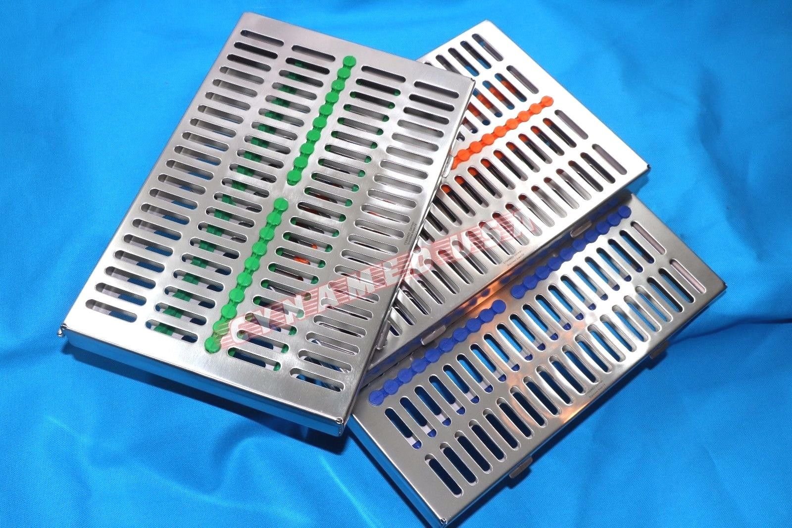 German Stainless Steel 3-Tier Dental Sterilization Cassette Rack Tray Box - Holds 20 Instruments - Perfect for Dental Clinics, Hospitals & Sterilization Centers