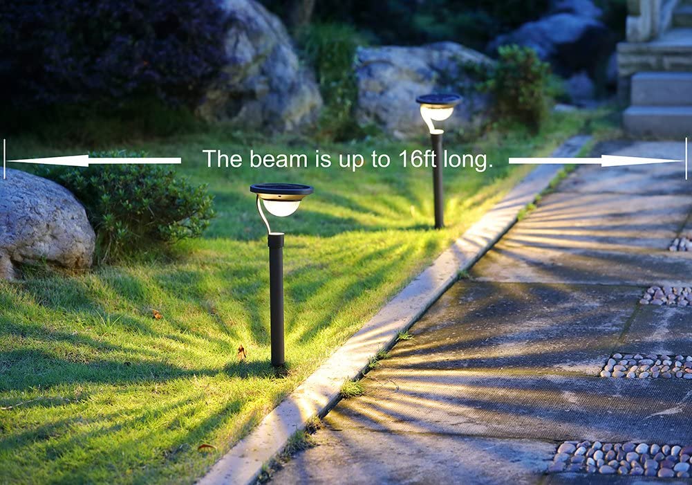 Twinkle Star 50 Lumens Solar Outdoor Lights 4 Pack - Waterproof Solar Pathway Lights with 12 Hours Runtime for Walkway, Patio, Yard, Driveway, Garden - Perfect for Landscape Lighting and Home Decoration