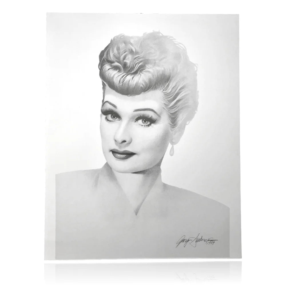 Gary Saderup Signed Lucille Ball 20x24 Lithograph - I Love Lucy Collectible Poster for Home Decor & TV Memorabilia Display