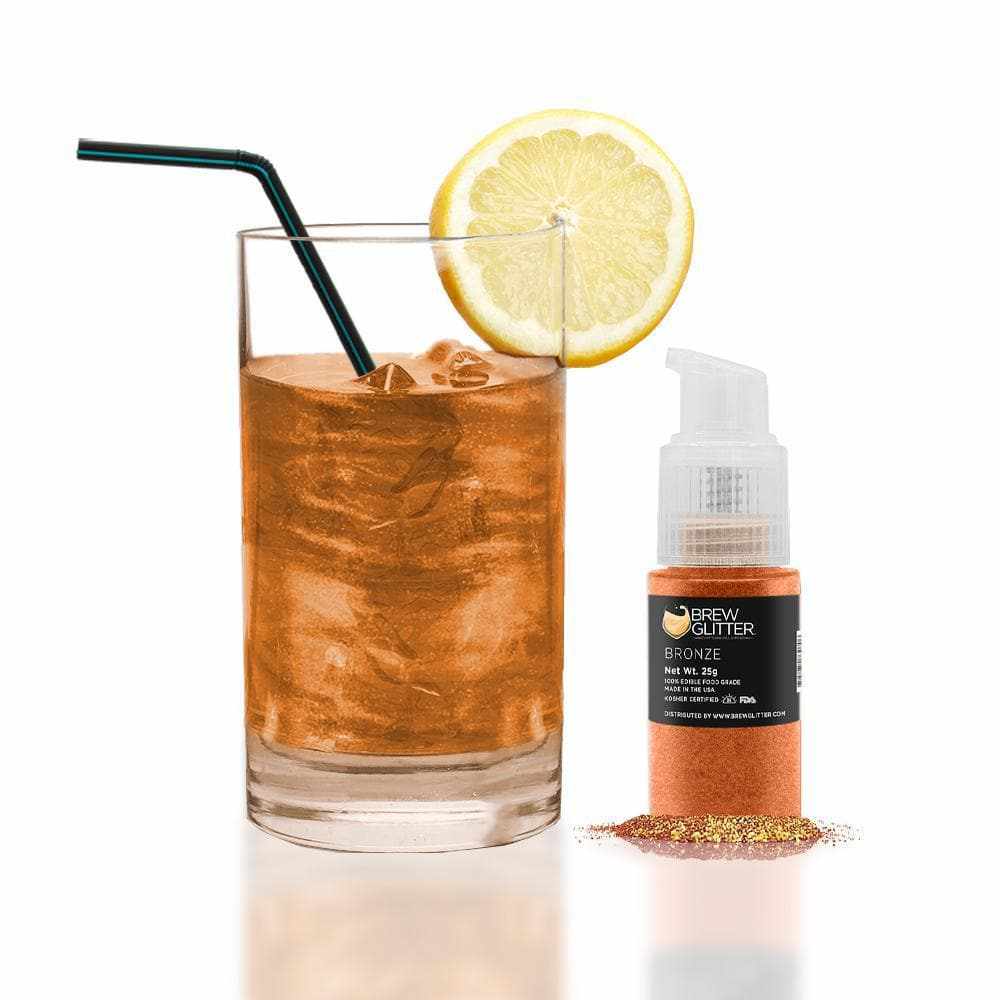 Bronze Edible Glitter Spray Pump for Baking & Cake Decorating | Brew Glitter® | Food Safe Sparkle for Desserts, Cupcakes & Cocktails
