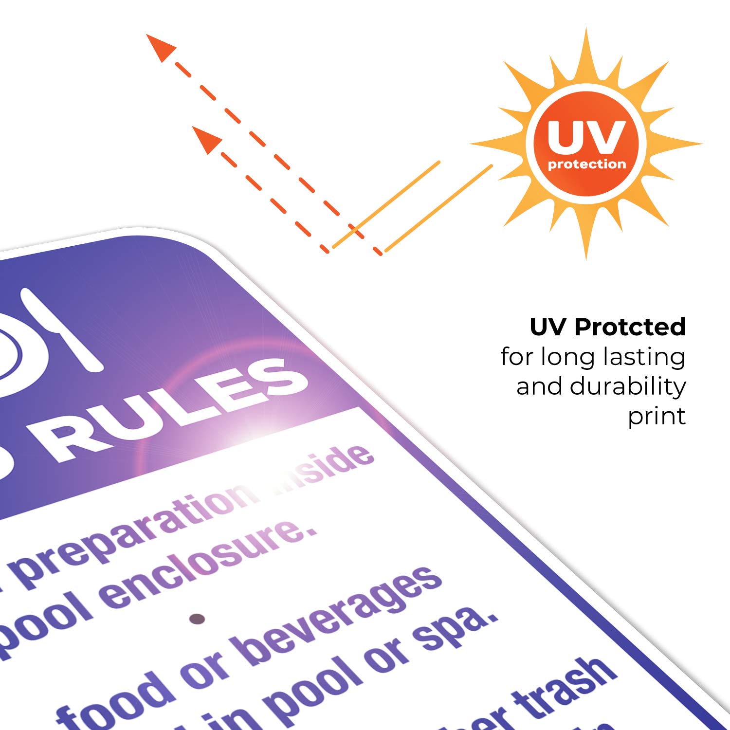 Pool Food Rules Sign - No Food Preparation Inside Pool Enclosure - 12x18 Inch Rust-Free Aluminum Sign, Fade Resistant, Made in USA - Perfect for Public Pools, Water Parks & Backyard Swimming Areas