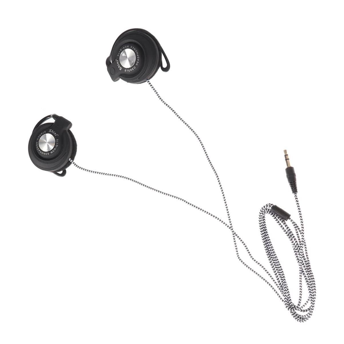 Mikikit Wired Workout Earphones with Ear Hook - Stereo Sound Headphones for Running, Gym & Sports - Secure Fit Over-Ear Headset (Black)