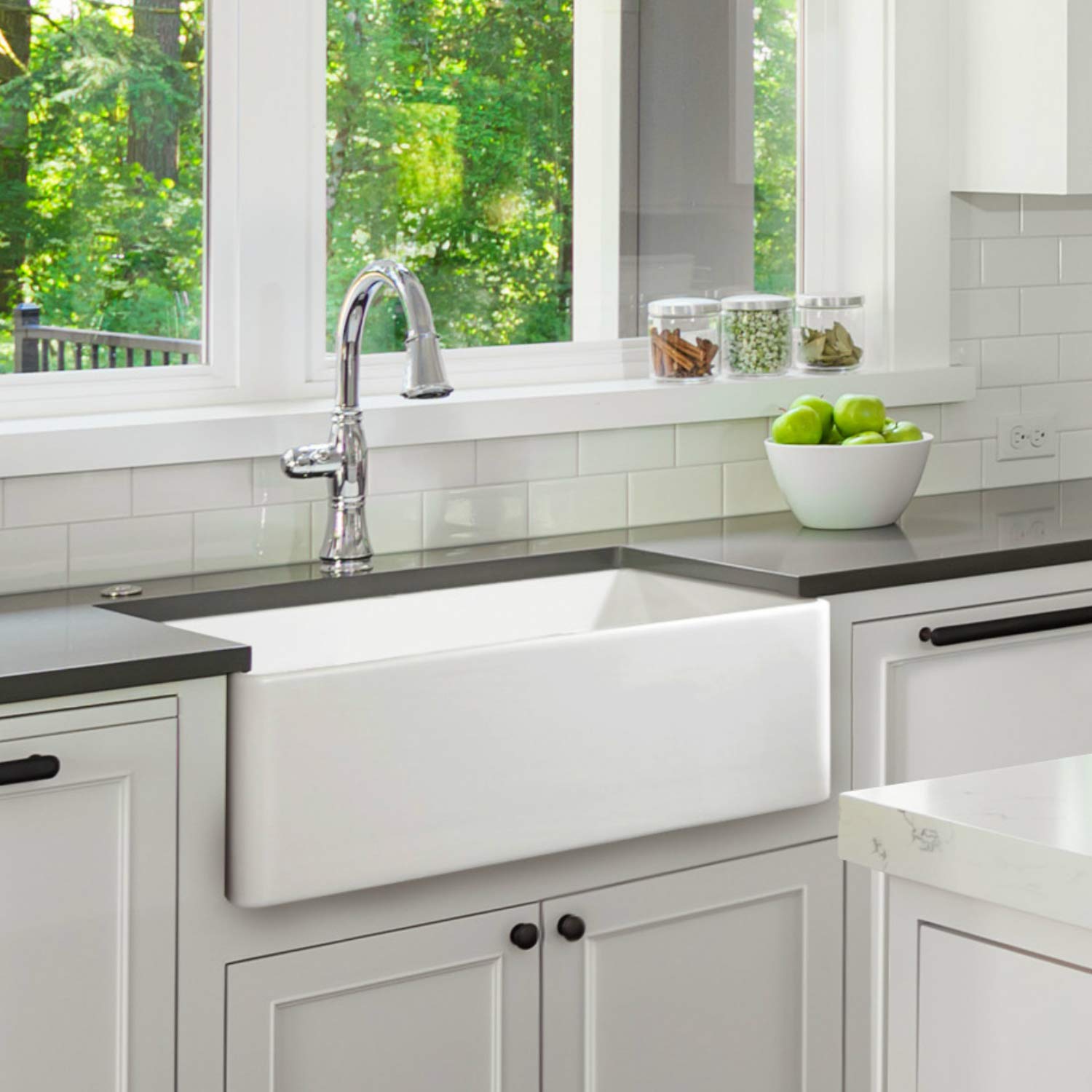 Premium Fireclay Farmhouse Kitchen Sink - 36