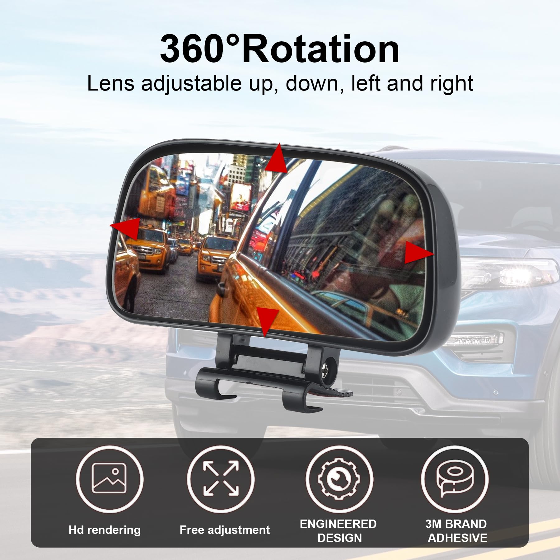 LivTee Blind Spot Mirror - Adjustable HD Glass Wide Angle Rearview Mirror for Cars, Trucks & SUVs - Universal Fit for Enhanced Safety & Parking Assistance - Perfect for Highway Driving & Tight Parking Spaces