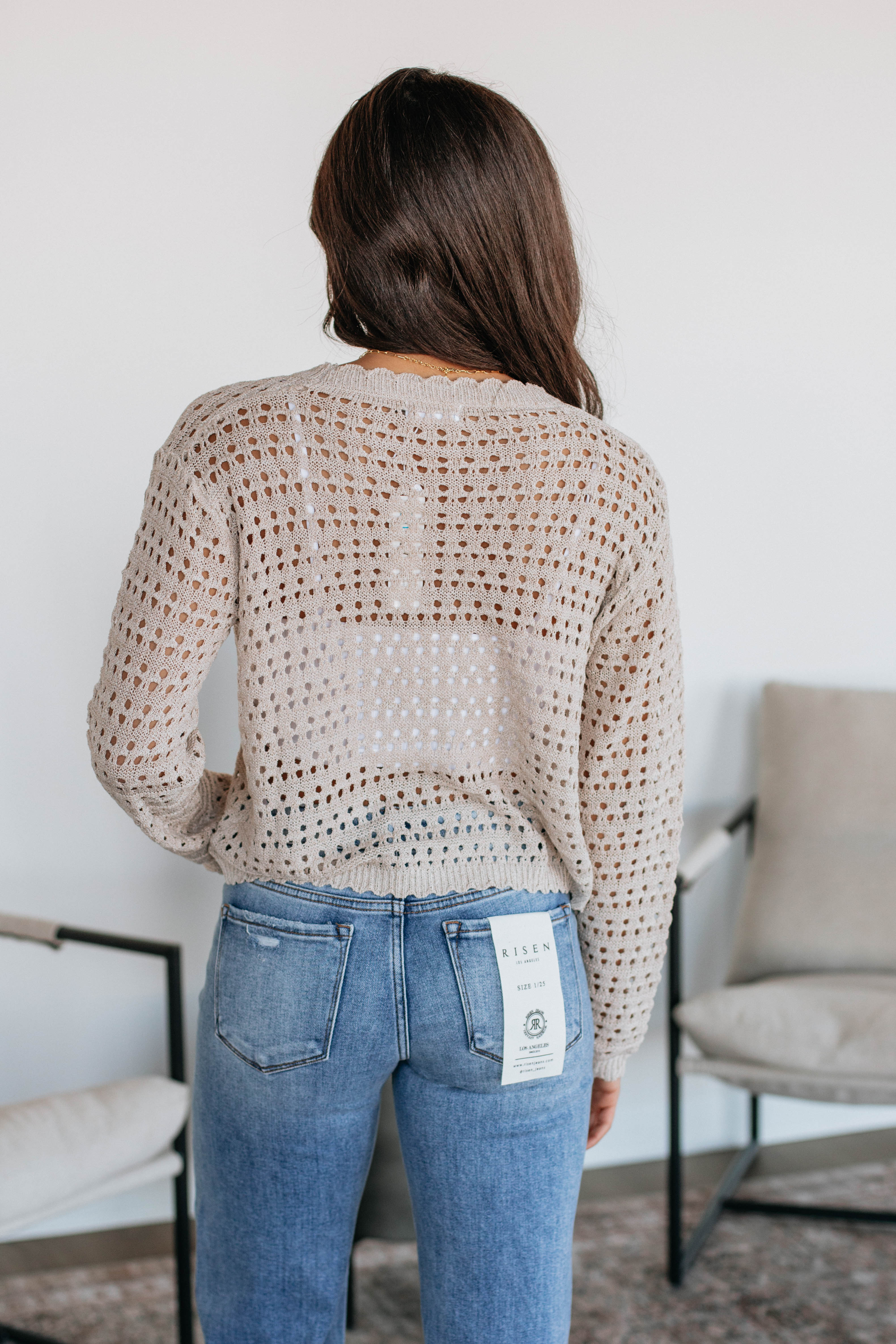 Addie Knit Sweater Women's Casual Pullover Oatmeal Color Soft Comfortable Winter Sweater for Daily Wear & Office Outfits