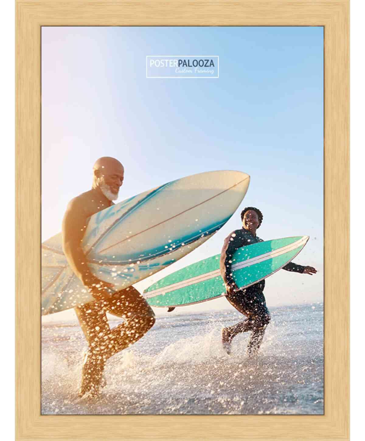 32x40 Modern Minimalist Natural Wood Picture Frame - Solid Wood Poster Frame with UV Acrylic, Foam Board Backing & Hanging Hardware - Perfect for Wall Art, Home Decor, Office Display and Photo Gallery