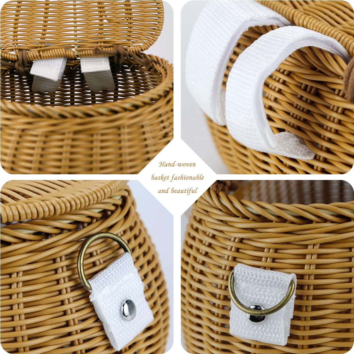 Kids Bike Basket - Woven Wicker Front Handlebar Basket with Shoulder Strap for Children Bicycles, Scooters & Tricycles - Perfect for School, Picnics & Outdoor Adventures