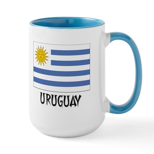 White/Blue Inside - Uruguay Flag Large Mug