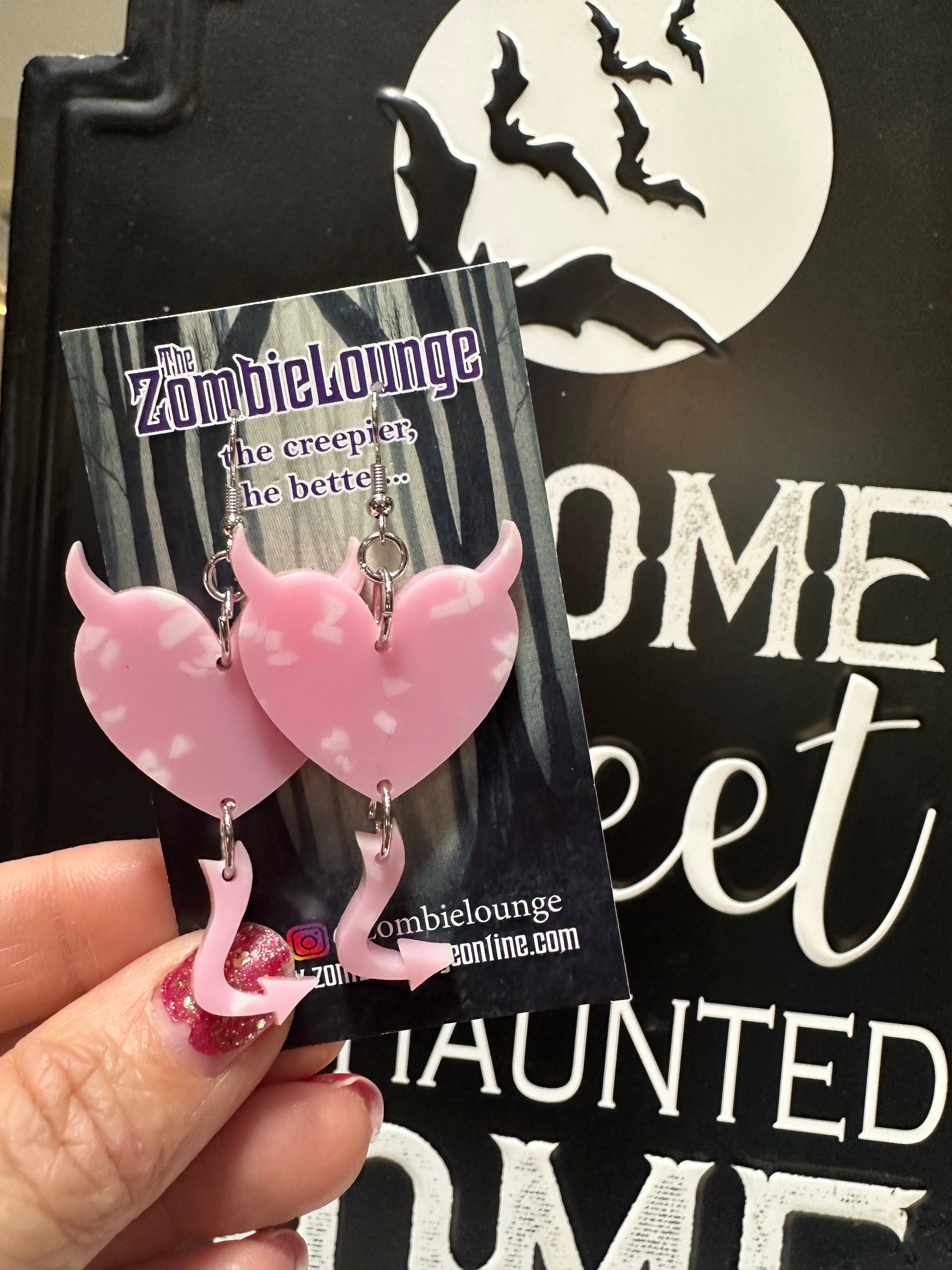 Devil Hearts Earrings for Women - Gothic Punk Jewelry, Valentine's Day Gift, Halloween Accessories - Perfect for Parties, Concerts, and Alternative Fashion