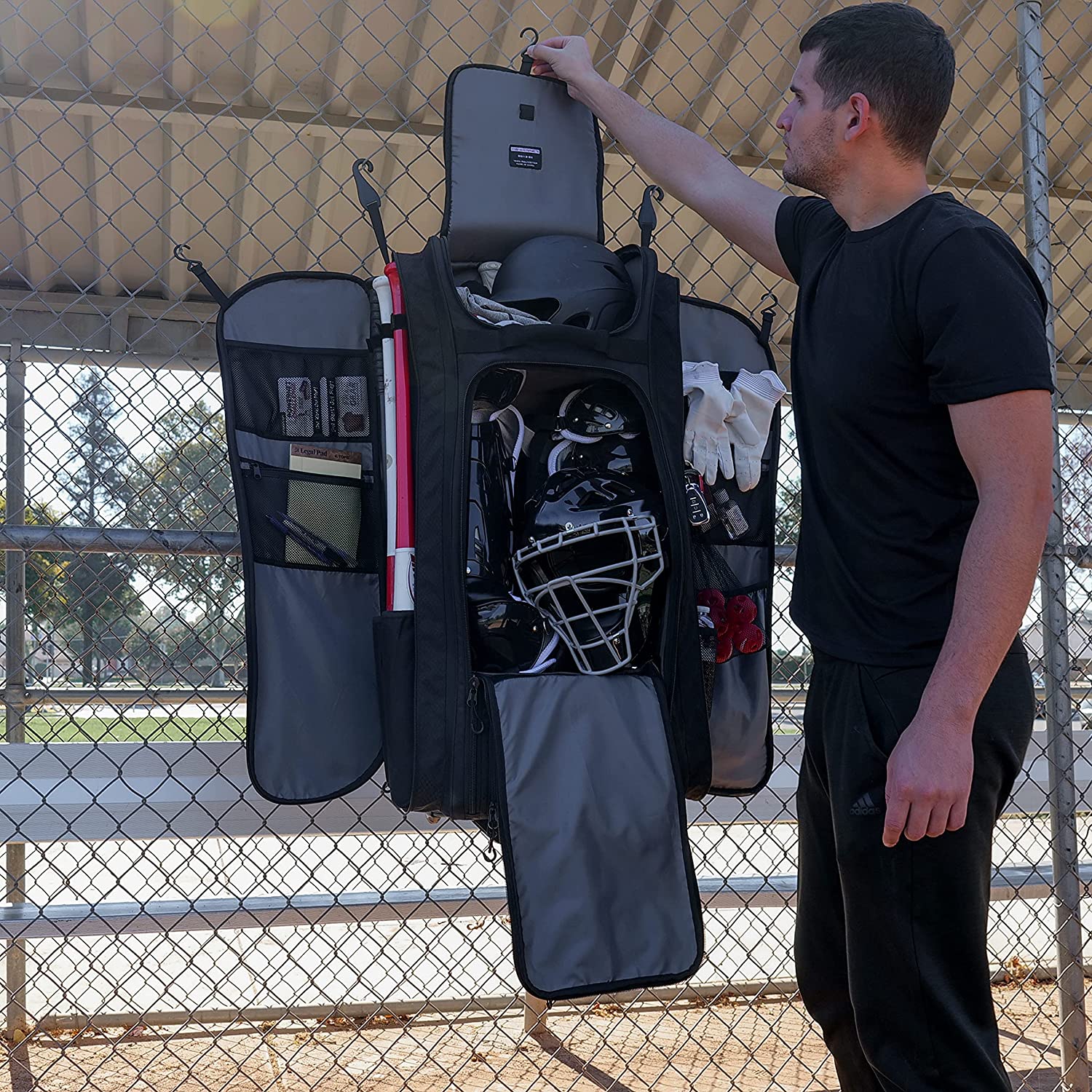 PowerNet Optimus Catcher's Bag - Professional Baseball & Softball Equipment for Players & Coaches - Perfect for Training, Games & Team Practices