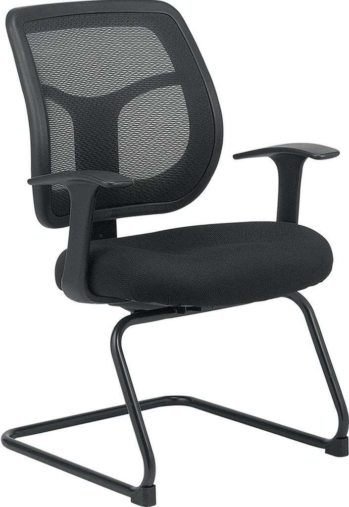 Eurotech Apollo Guest Chair - Ergonomic Mesh & Fabric Office Chair, Black (MTG9900) - Perfect for Home Office, Conference Rooms & Waiting Areas