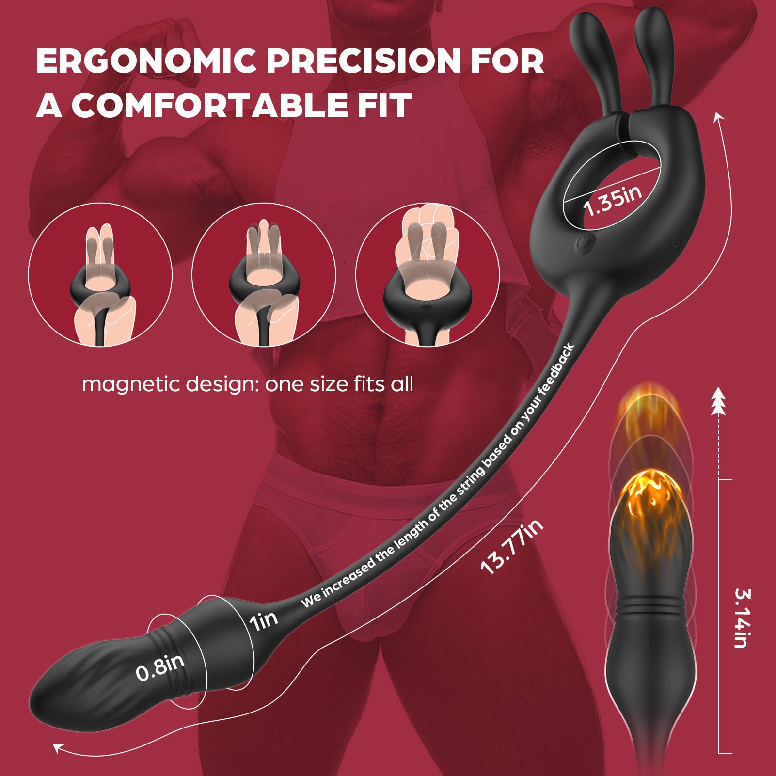 **Thrusting Anal Toys Prostate Massager for Men – 4-in-1 Remote Control Adult Sex Toy with 10 Vibrations & 10 Thrusting Modes, Dual Motor Vibrating Cock Ring & Anal Stimulator – Perfect for Couples Play & Solo Pleasure**