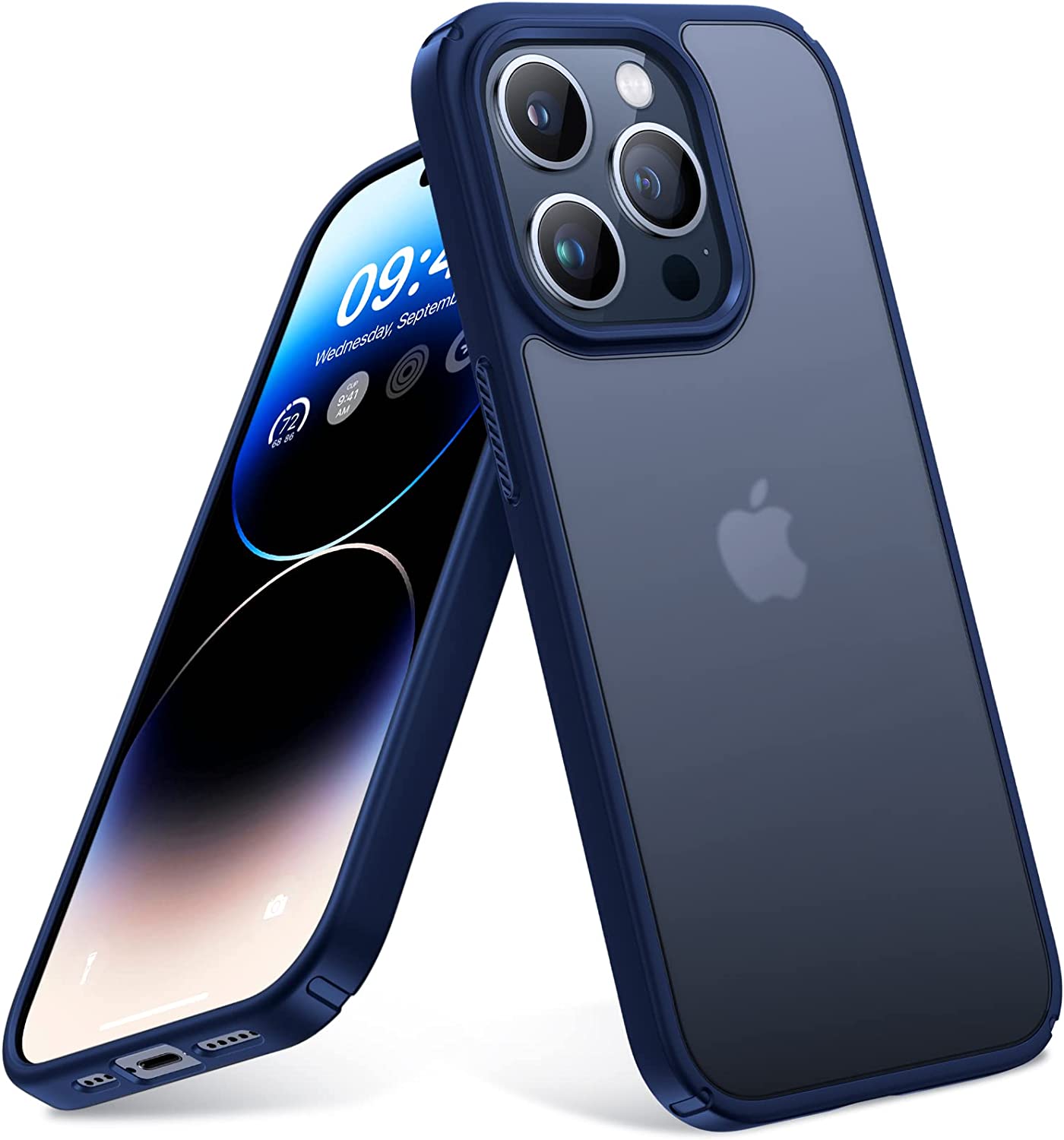 iPhone 14 Pro Case - Military Grade Drop Protection, Slim Translucent Matte Hard PC Protective Cover (Black) | Perfect for Everyday Use, Outdoor Activities & Travel