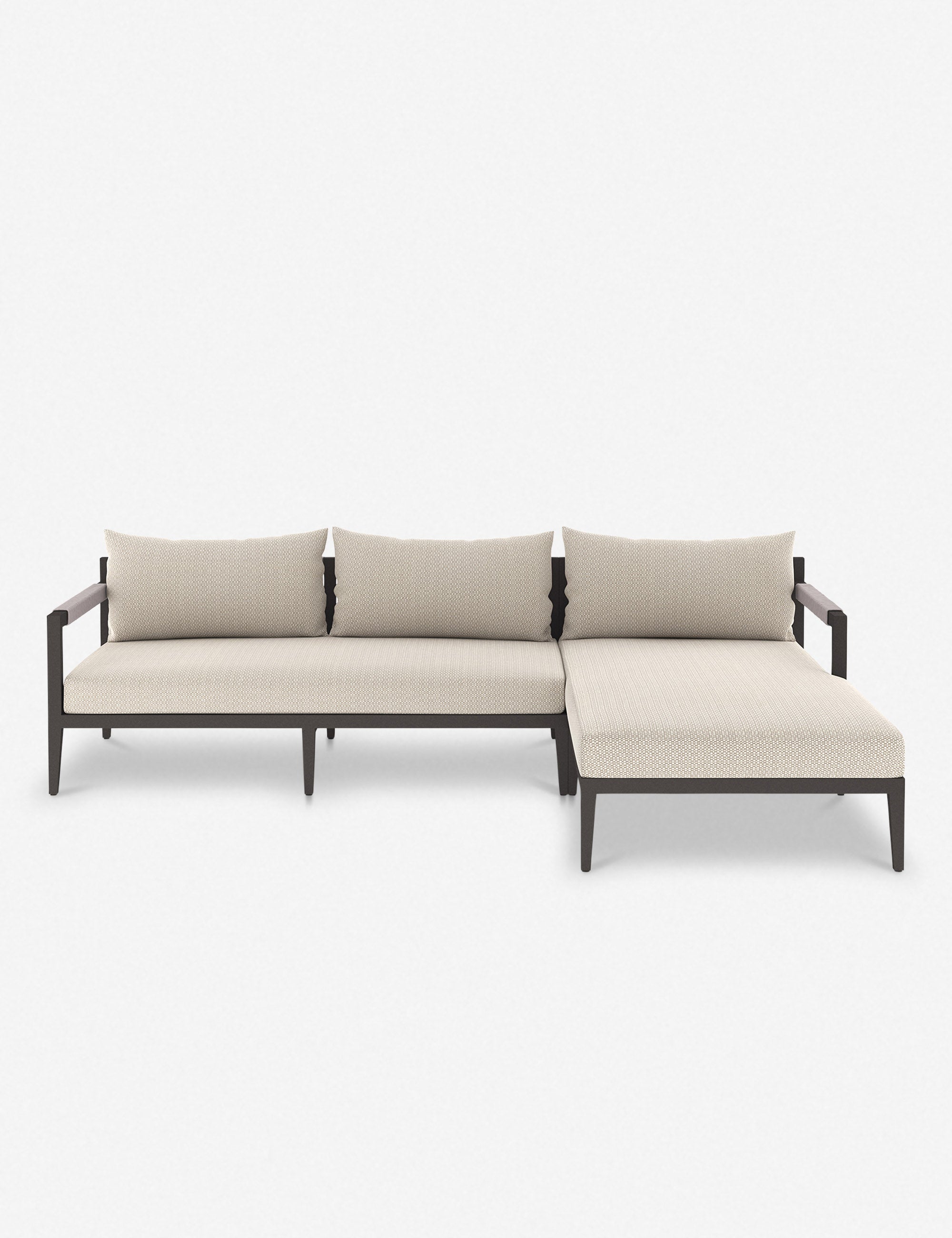 Cadenza Indoor Outdoor Metal Sectional Sofa Set - Modern Patio Furniture for Living Room, Garden & Backyard - Weather-Resistant Comfortable Lounge Seating